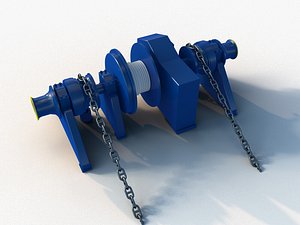 3D double anchor-mooring winch