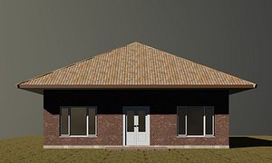 3D model Small square house