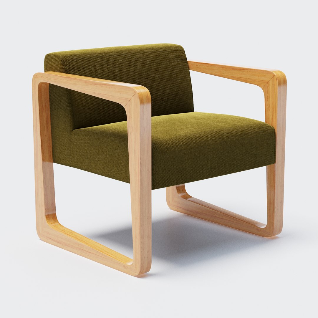 Designed Timber Frame Armchair 3D Model TurboSquid 1196549