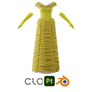 Princess Gown Belle Dress for Female Characters