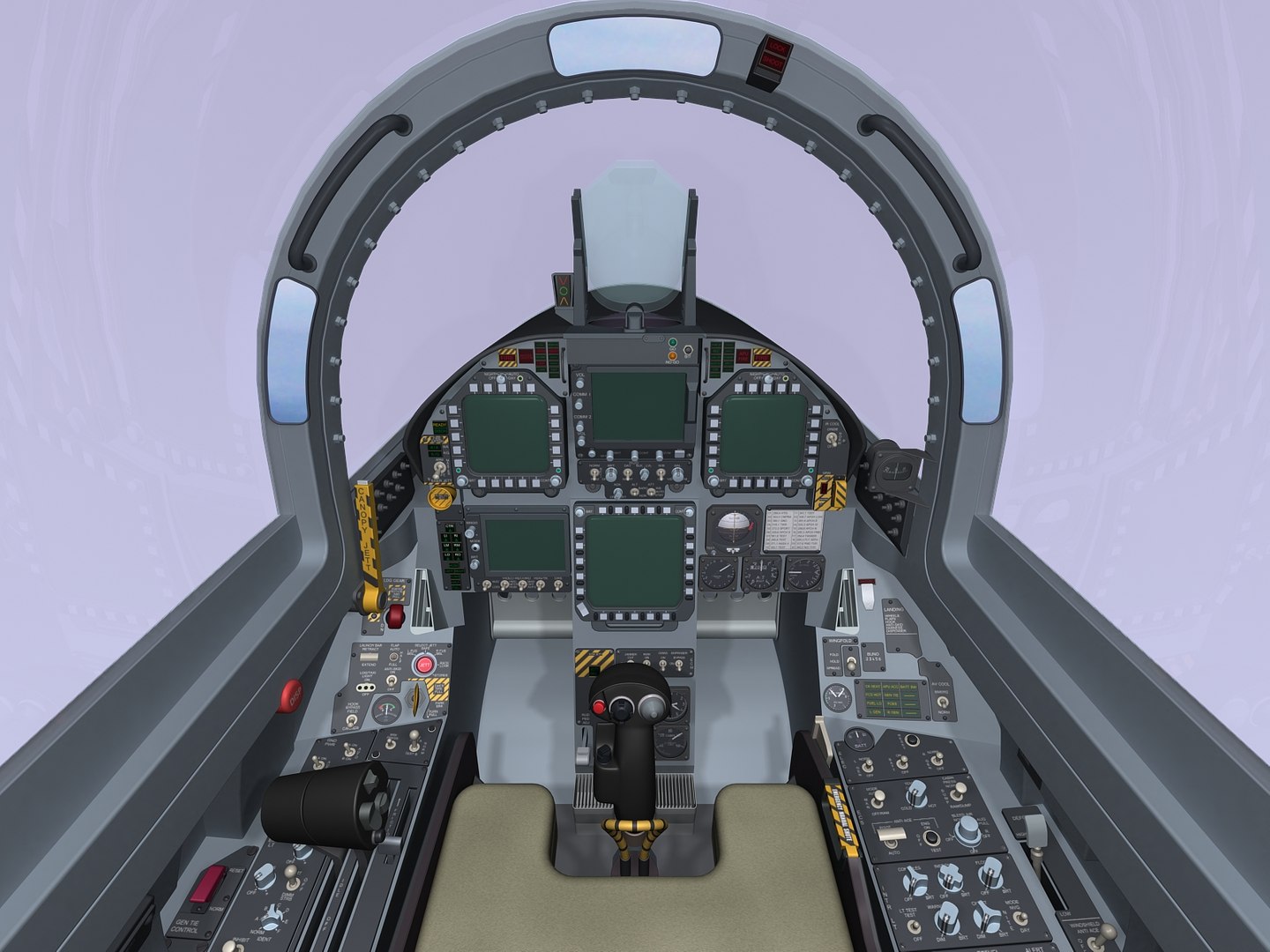 Cockpit of a modern fighter aircraft (F/A-18 E/F Super Hornet