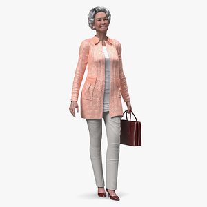 Chinese Grandma Everyday Style Walking 3D model