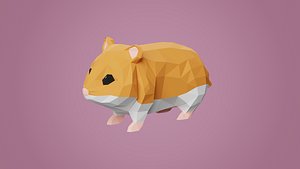 3D Lowpoly stylized Hamster