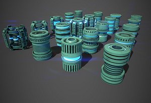 3D Sci-Fi Cylinder Version One model