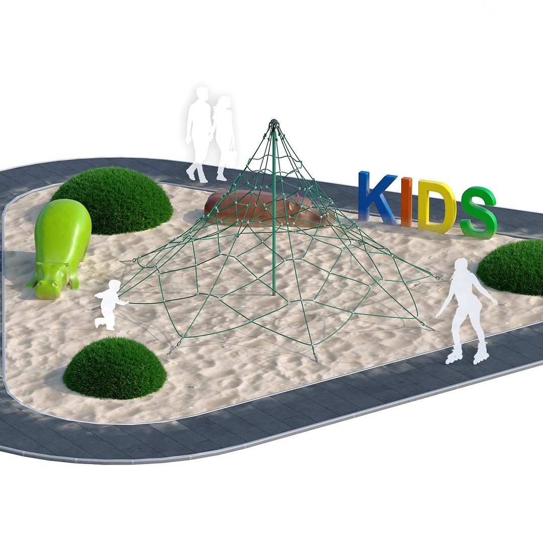 Children Playground With Rope Web 3D Model - TurboSquid 1722222