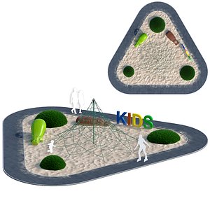 Children playground with rope web