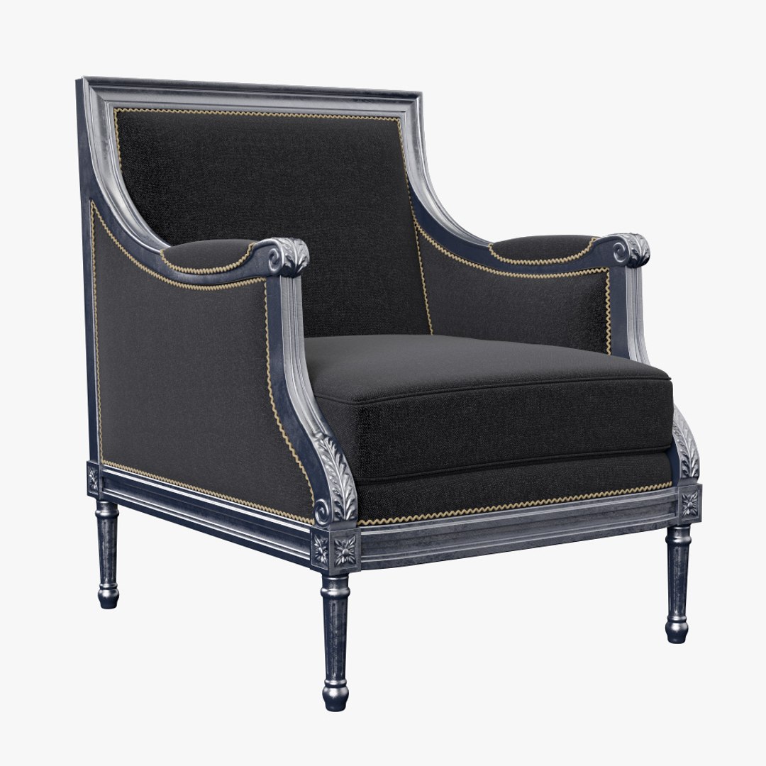 premium classic armchair sillon 3d obj
