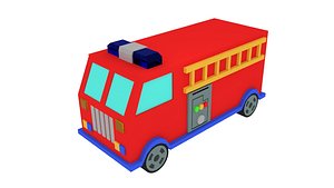 cartoon firetruck toy 3d model