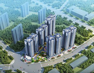3D model High-Rise Apartment Towers Exterior