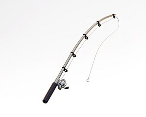 Reel fishing rod 3D model