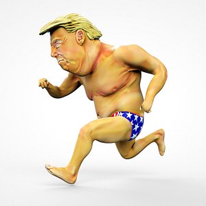 Trump Rigged Character Cartoon Stylized Caricature