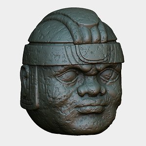 Olmec Head Statue 3D model