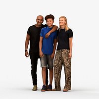 00355Sophie017 - Adult Caucasian figures bonding together at home in summer clothing
