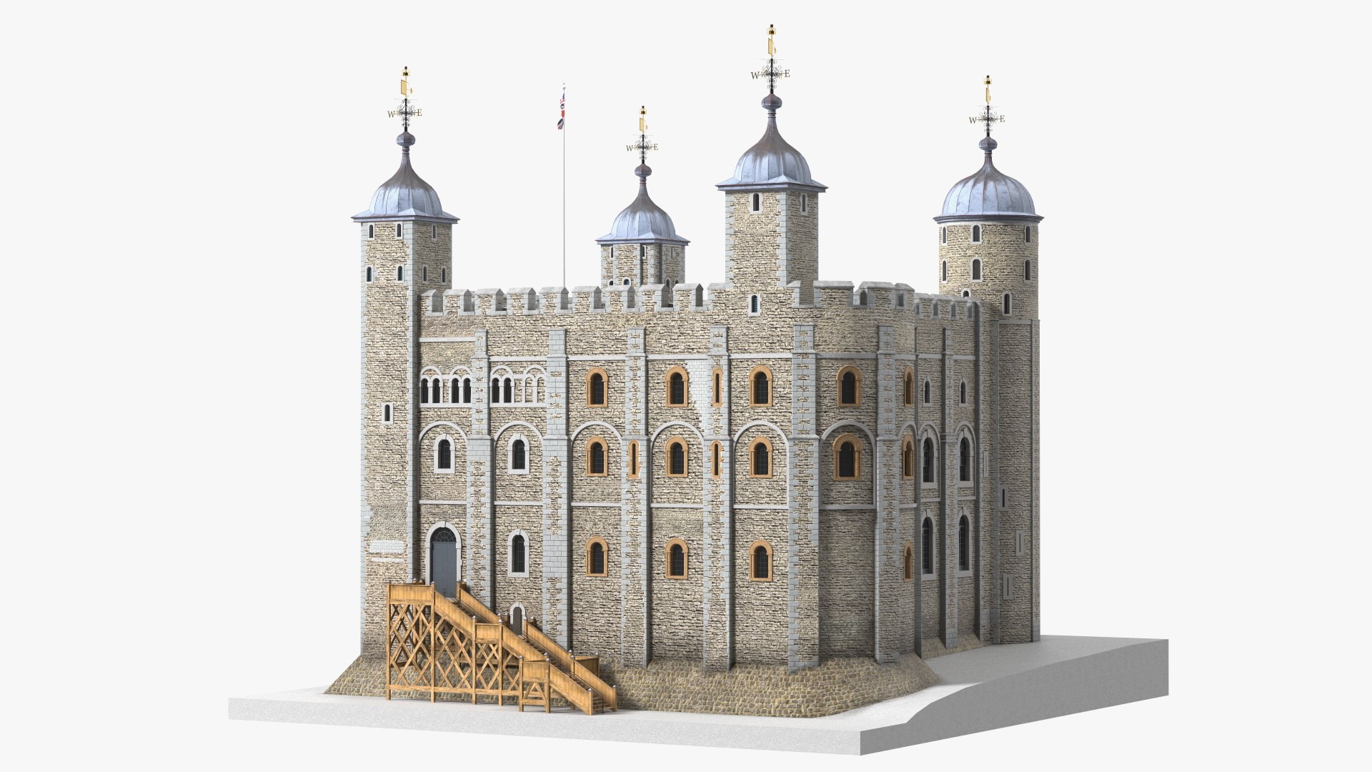 White Tower of London 3D model preview