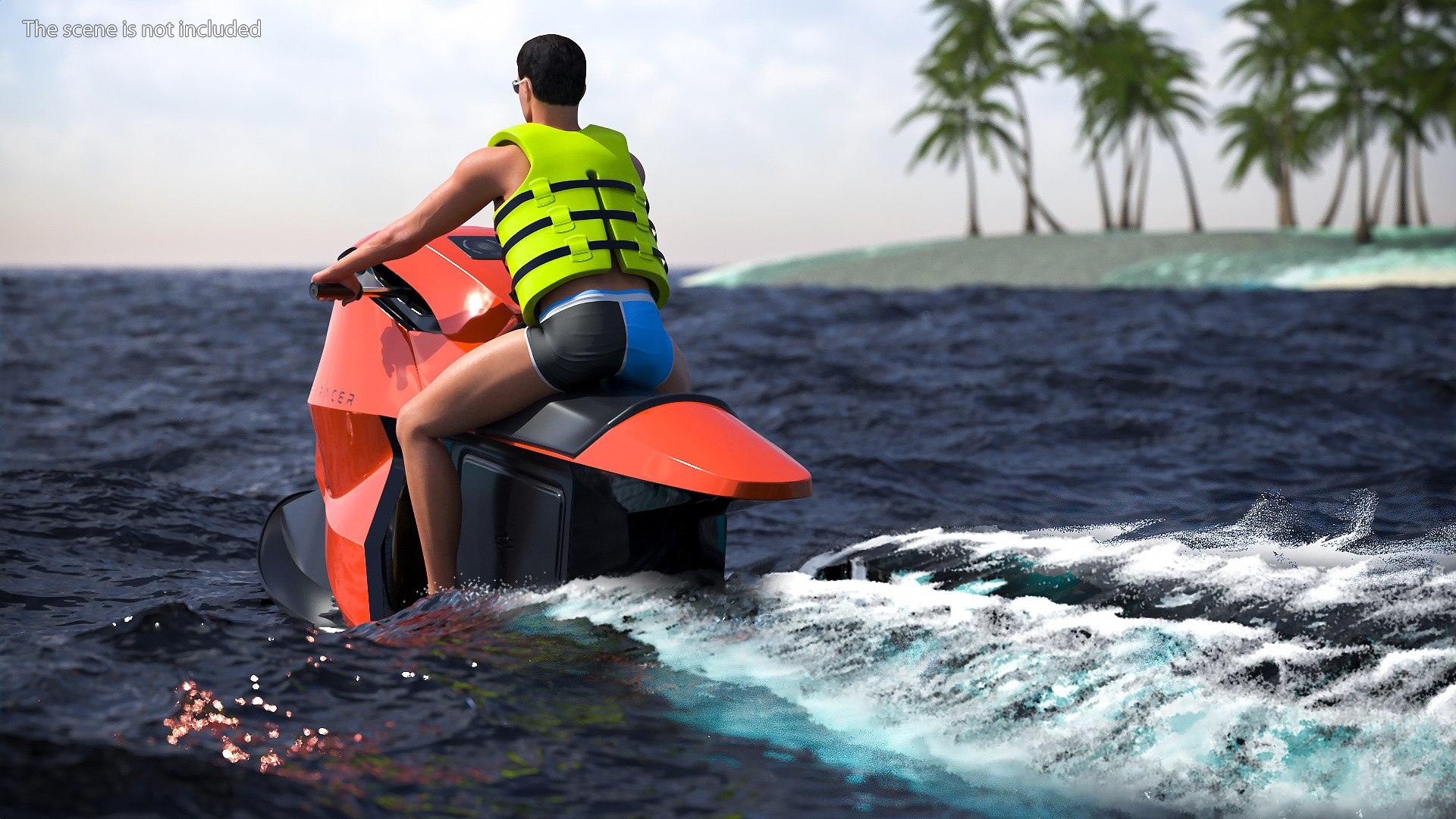 3D SeaRacer Jet Ski With Rider In Life Jacket - TurboSquid 2383184