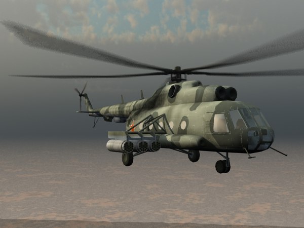 mi-17 mil helicopter 3d model