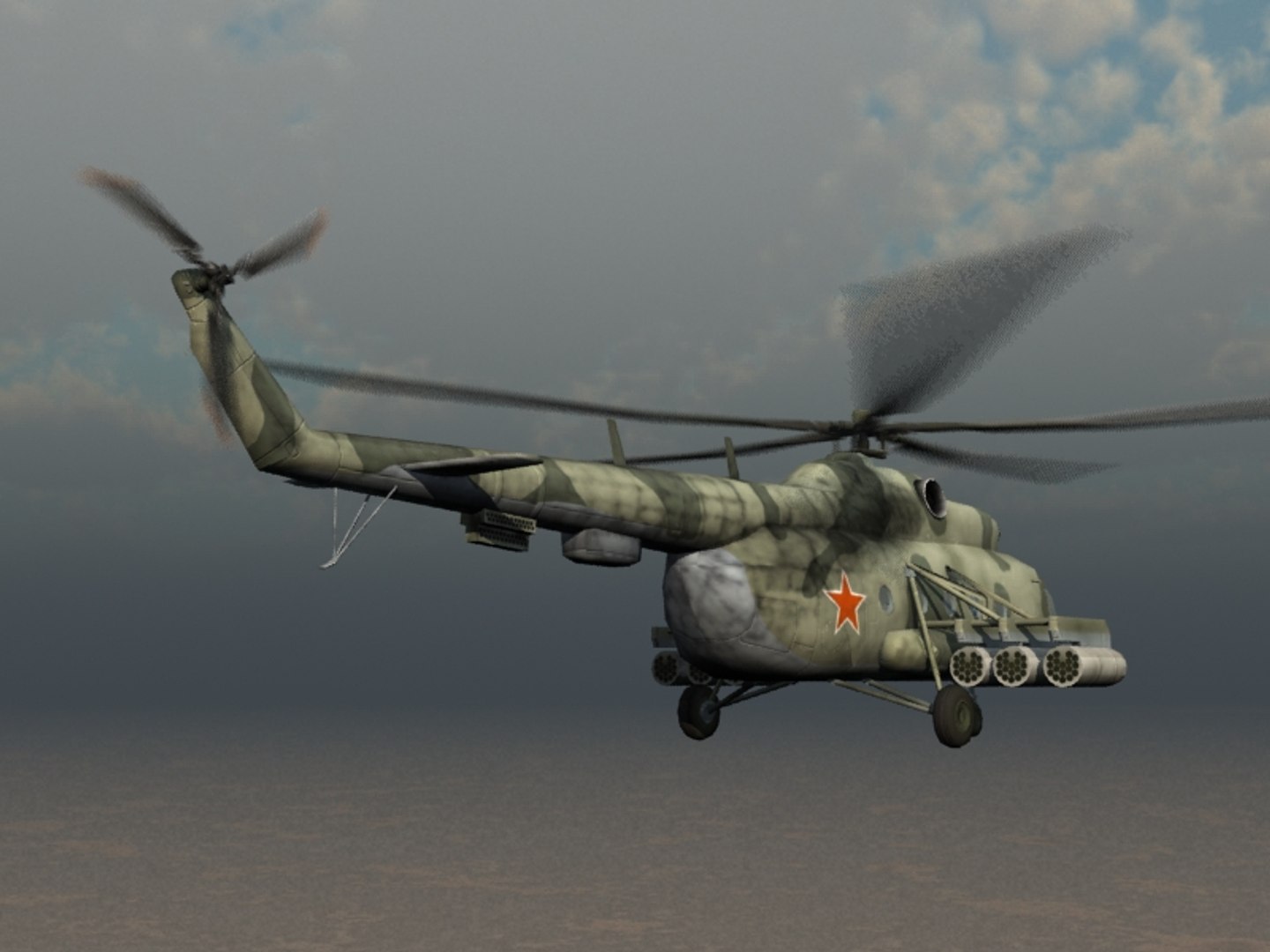 Mi-17 Mil Helicopter 3d Model