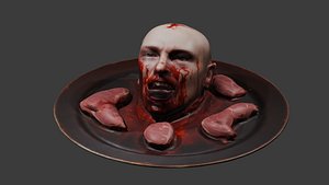 3D Gore Head in Plate Horror