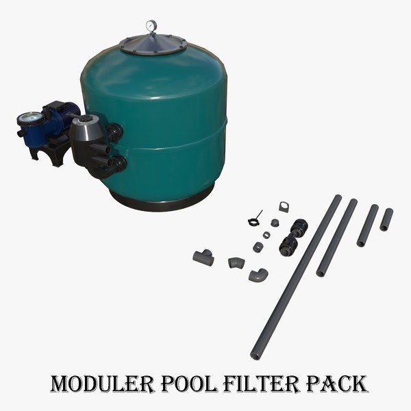 Exemplo de cena do pacote de filtros de pool do Moduler Modelo 3D ...