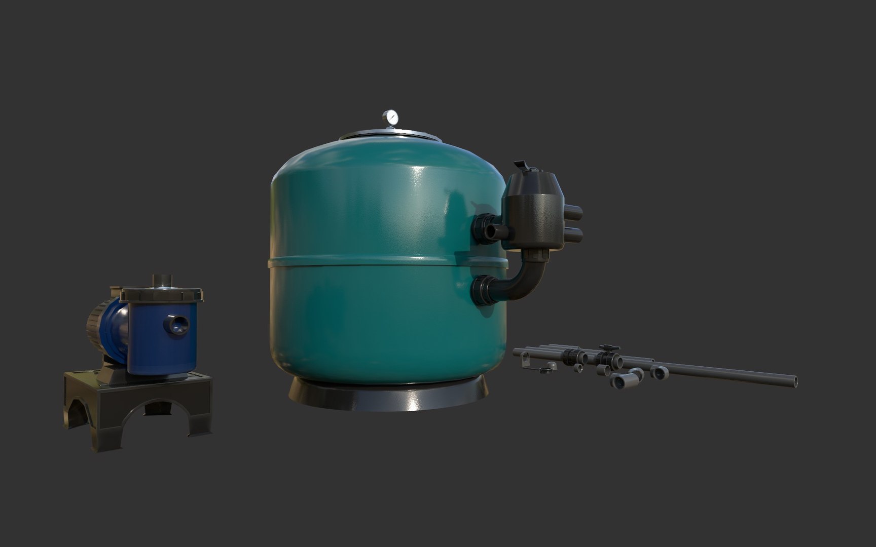 Moduler Pool Filters Pack Example Scene 3D Model - TurboSquid 2283160