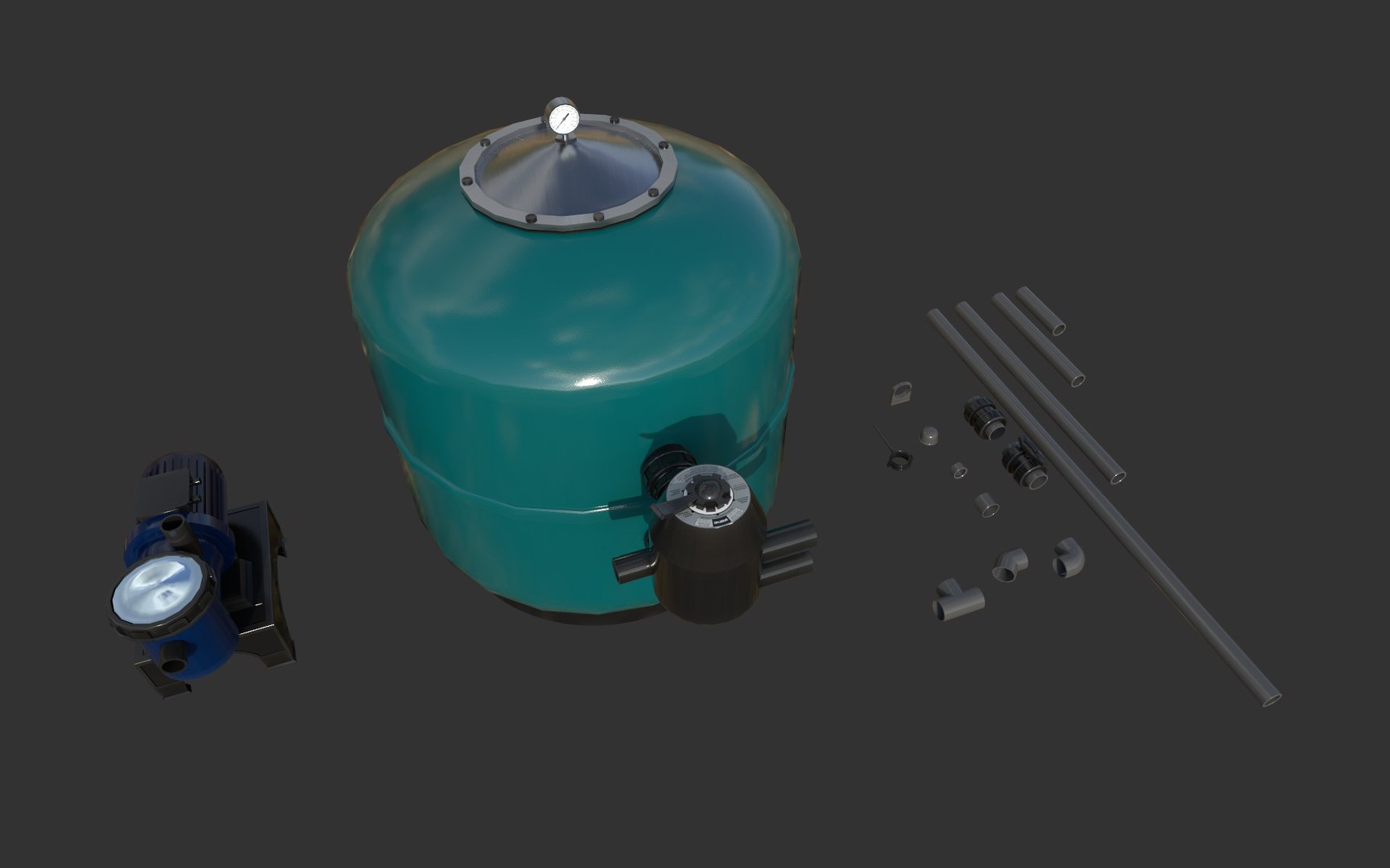 Moduler Pool Filters Pack Example Scene 3D Model - TurboSquid 2283160