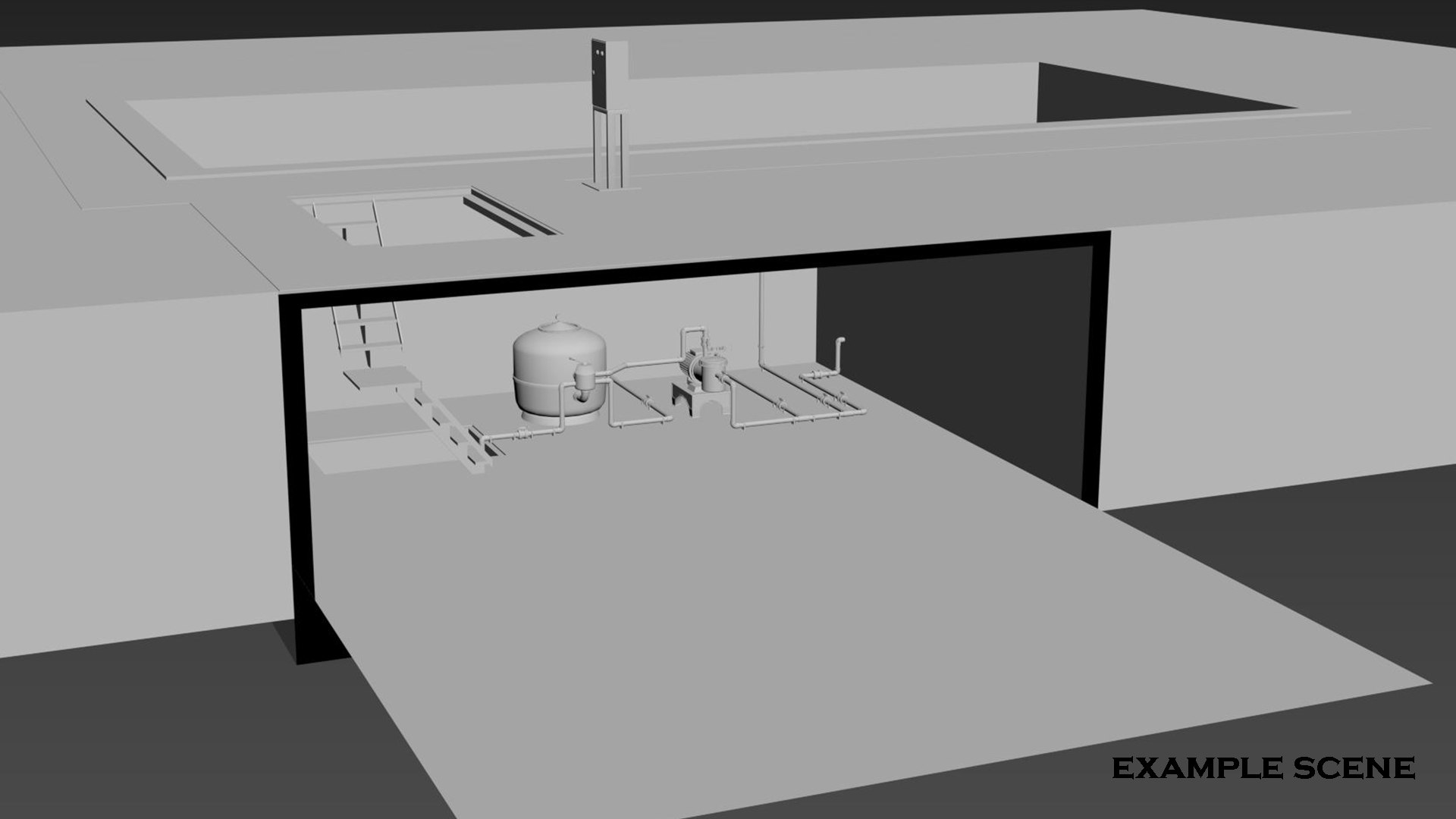 Moduler Pool Filters Pack Example Scene 3D Model - TurboSquid 2283160