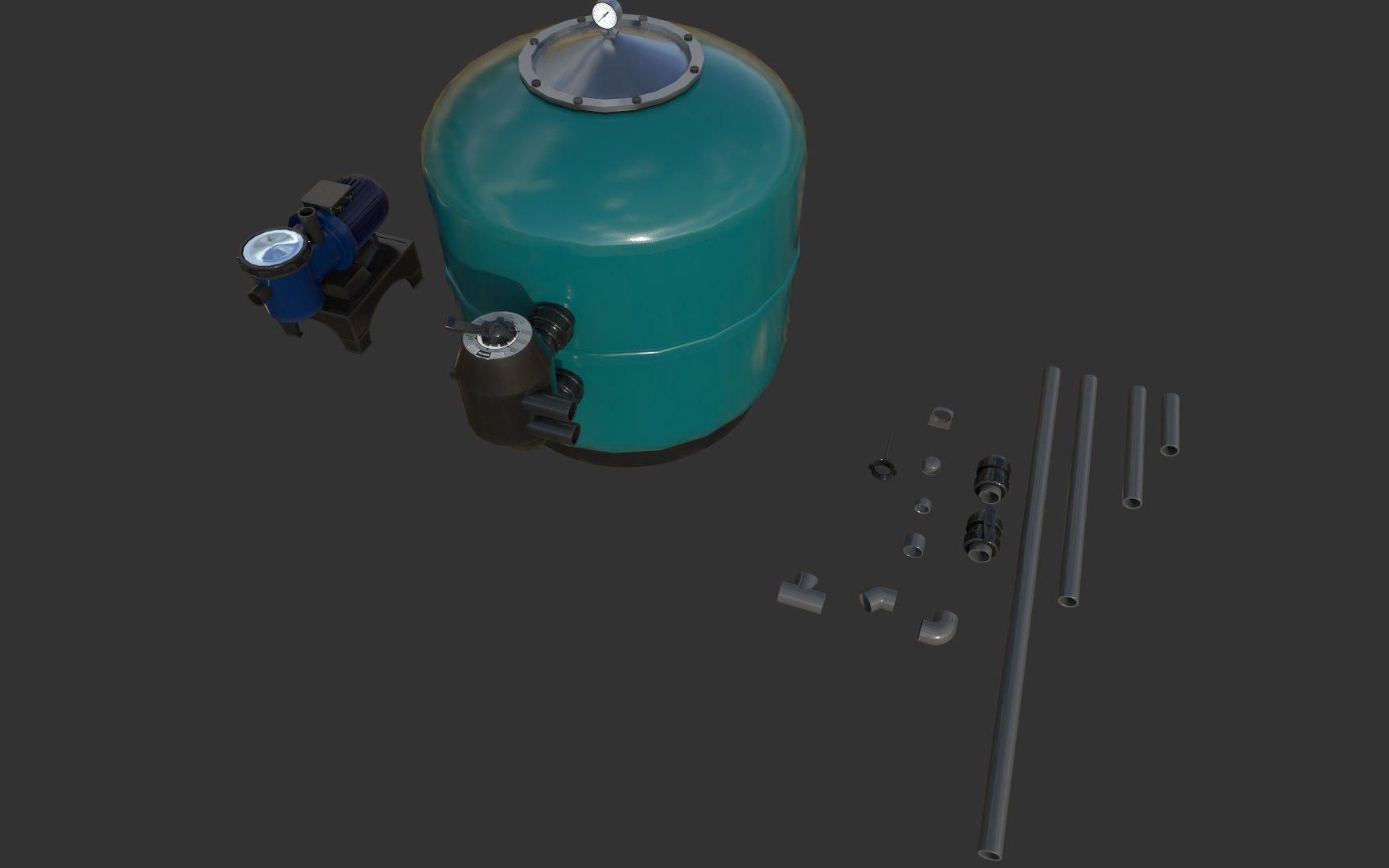 Moduler Pool Filters Pack Example Scene 3D Model - TurboSquid 2283160