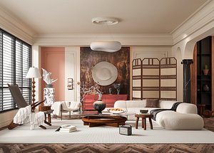 3D modern living room model