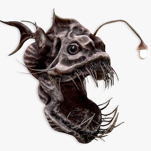 Anglerfish low poly model - underwater creatures - ocean monster fish model - low poly fish 3D Art