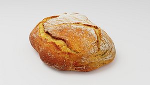 3D French Loaf or French bread with corn and cereals