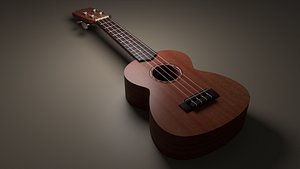 ukulele strings tuner 3D model
