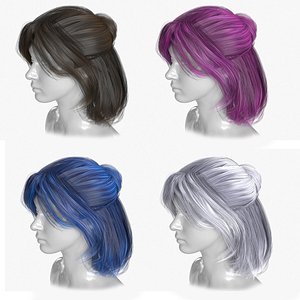 Female Hairstyle v2 3D model