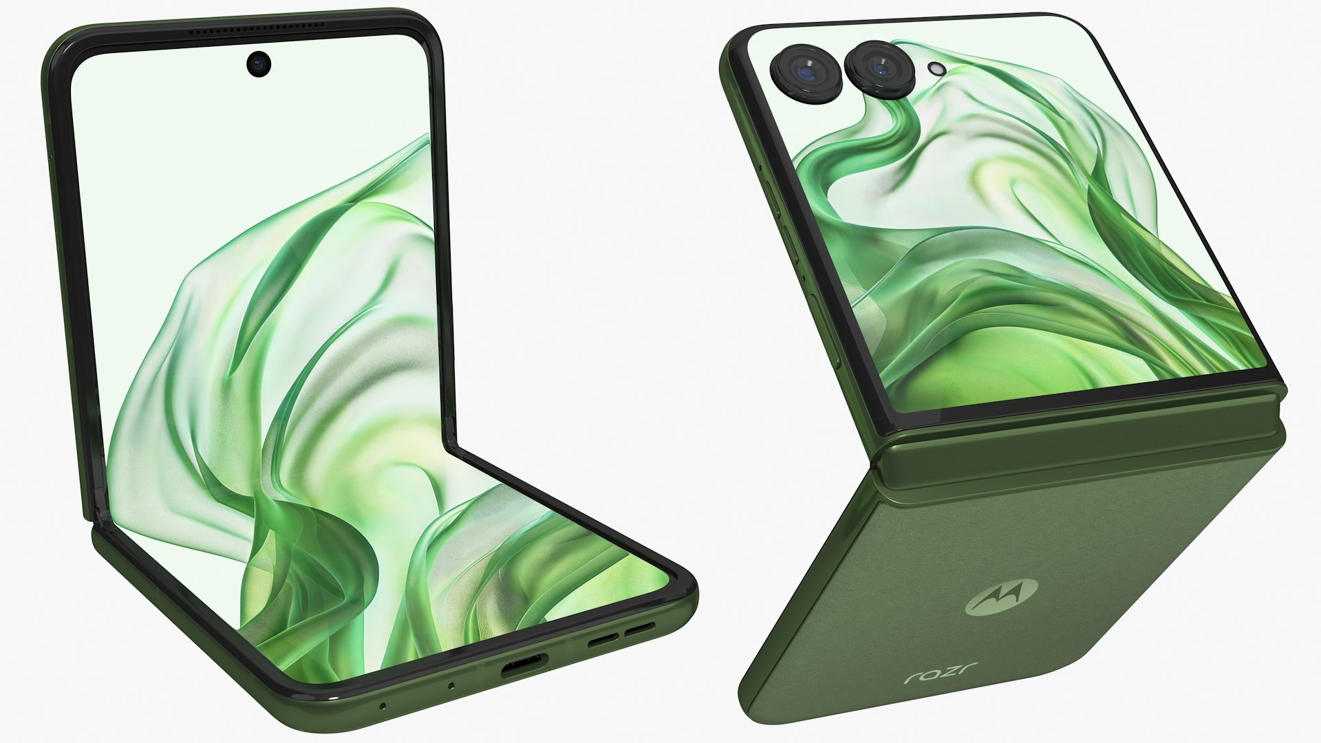 3D Motorola Razr 50 Ultra Green Animated Model - TurboSquid 2259618