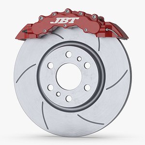 Gray Cast Iron Brake Disc with Caliper 3D
