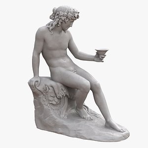 3D bacchus bowl statue
