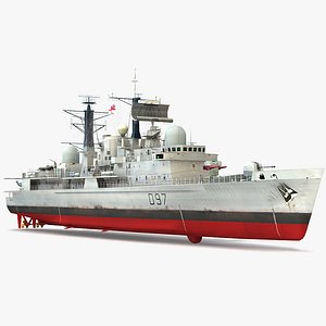hms edinburgh d97 type 3d model