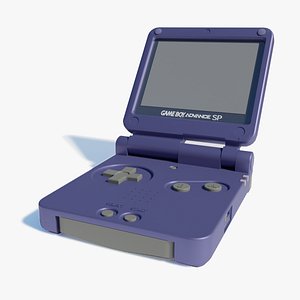 Blue Nintendo Game Boy Advance SP 3D model
