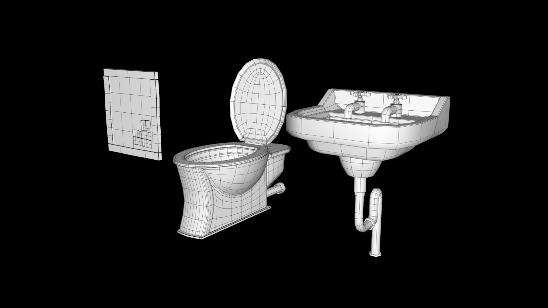 Stylised Bathroom Appliance Set 3D model https://p.turbosquid.com/ts-thumb/f4/Bau3jz/bm/wireframe_anglenonsub/jpg/1625357987/1920x1080/fit_q87/311776bad19cb8debf1509fbb61eaae83be5f62a/wireframe_anglenonsub.jpg