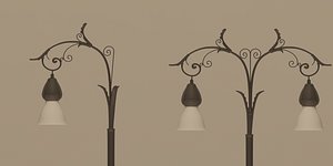 3d old decorated lighting pole model