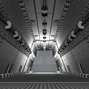 Liminal Space Detailed Sci Fi Corridor 3D model