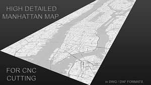 Manhattan Map 2D to 3D with CNC Cutting model