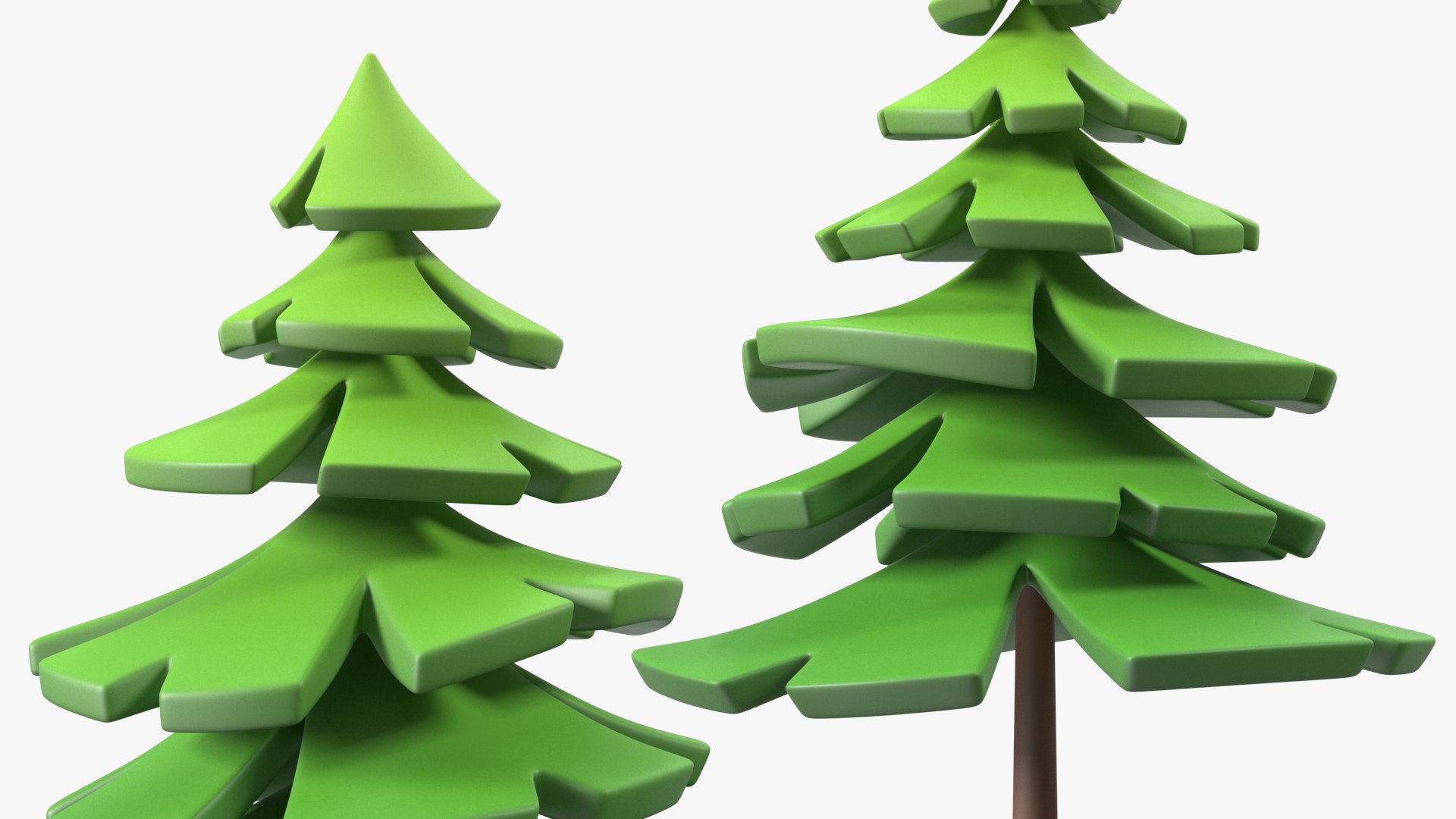 Fur Tree Cartoon Style Simple Coloring model - TurboSquid 2169092