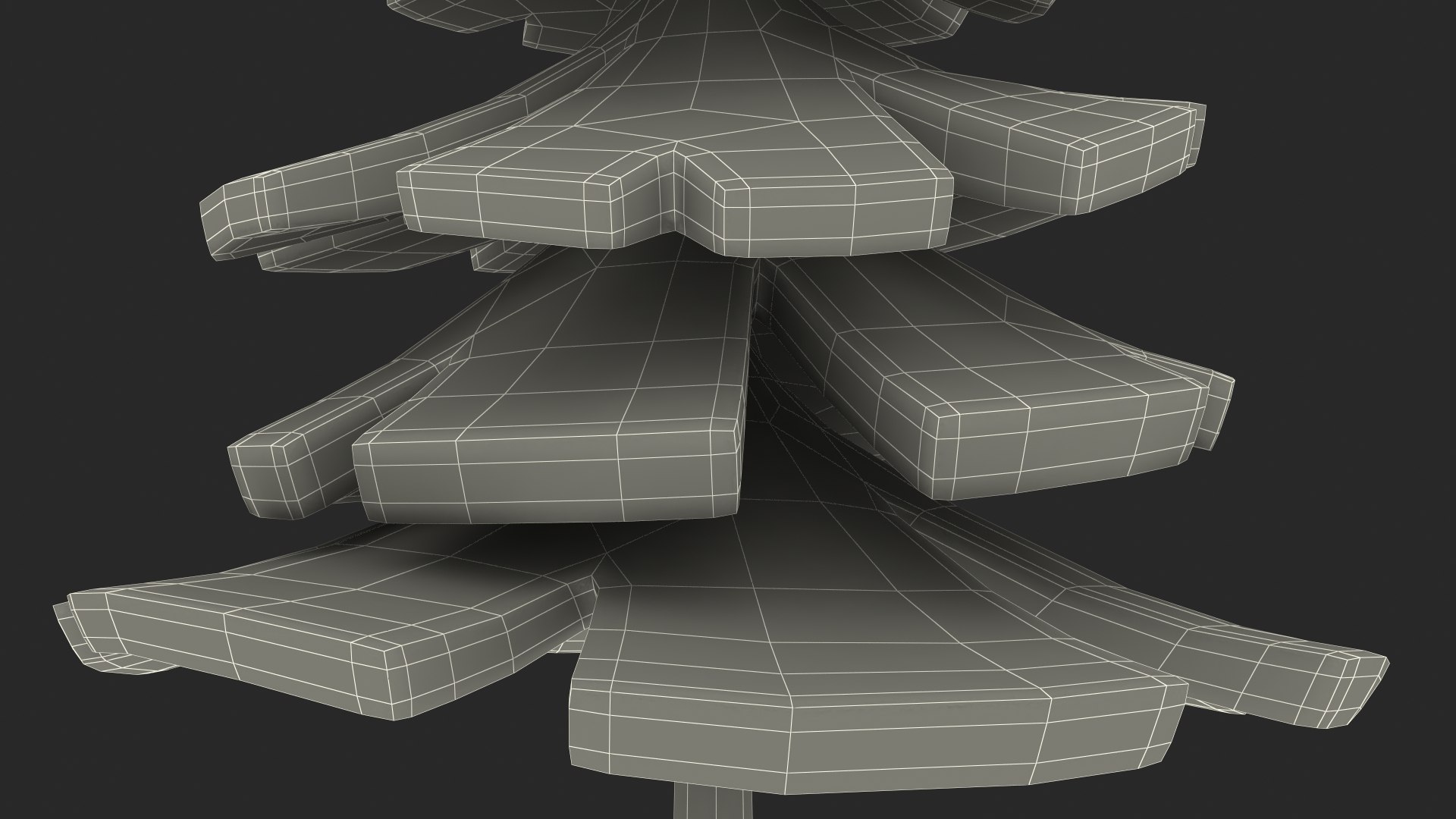 Fur Tree Cartoon Style Simple Coloring model - TurboSquid 2169092