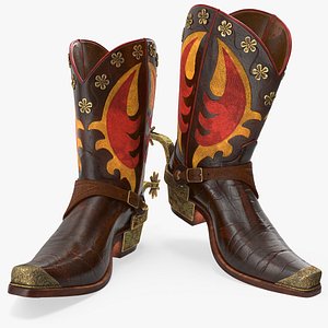Western Cowboy Boots with Spur