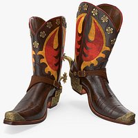 Western Cowboy Boots with Spur