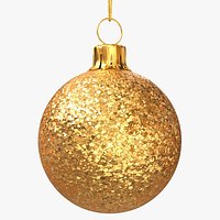 Gold Christmas Ornament Glitter