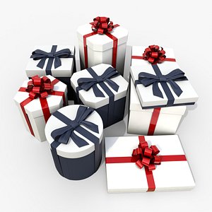 Gift Boxes - Tied Ribbon Variety 3D
