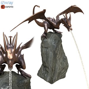 3D Garden Dragon Fountain model