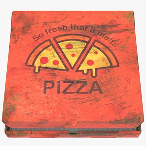 Dirty Folding Pizza Box - Animated Game Asset