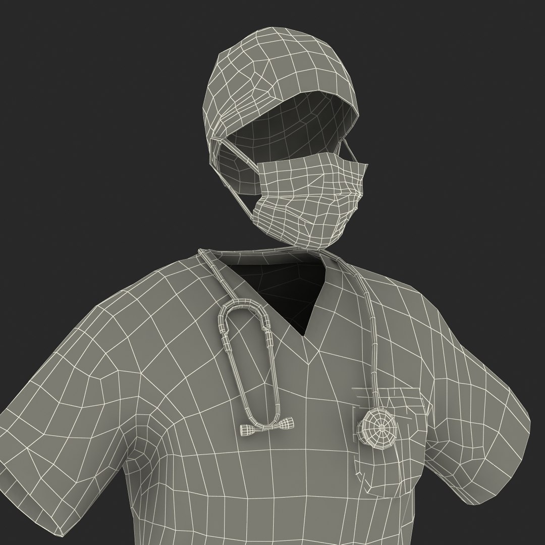 3d model surgeon dress 18 blood